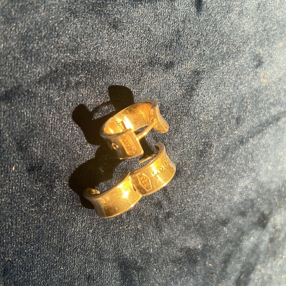 Tiffany & Co. Sterling Silver 1837 Hoop Huggie Earrings (Needs Repair) - Picture 2 of 5